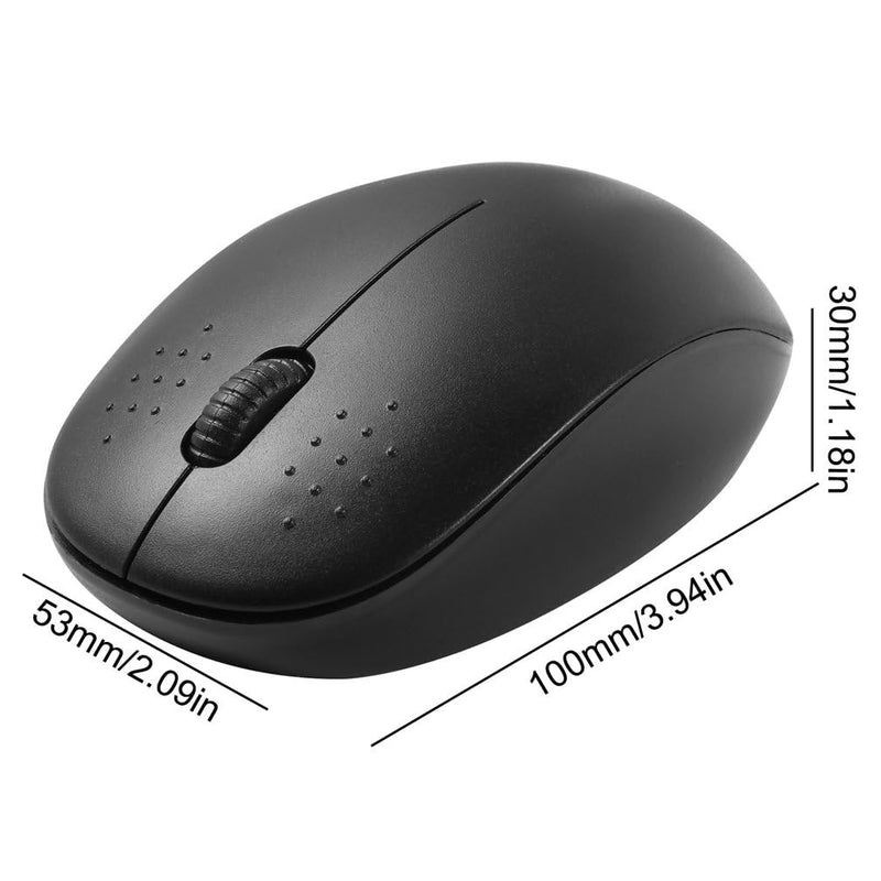 bestyks Wireless Mouse, 2.4G Computer Mouse with USB Receiver, Low Noise Ergonomic Design Cordless Mouse, Noiseless Portable Lightweight Mouse, Wireless Mouse for Laptop, PC and Tablet (Black)