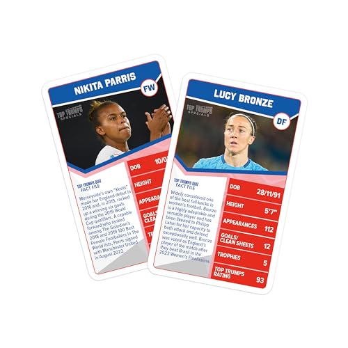 Top Trumps England Womens Football Stars Specials Card Game, Play with Lucy Bronze, Ella Toone, Nikita Parris, gift and toy for boys and girls Aged 6 plus