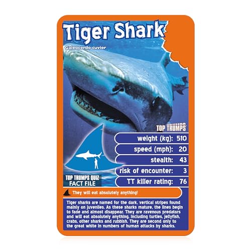 Top Trumps Deadliest Predators Classic Card Game, learn facts about the Great White Shark, Komodo Dragon and the King Cobra in this educational pack, gift and toy for boys and girls aged 4 plus