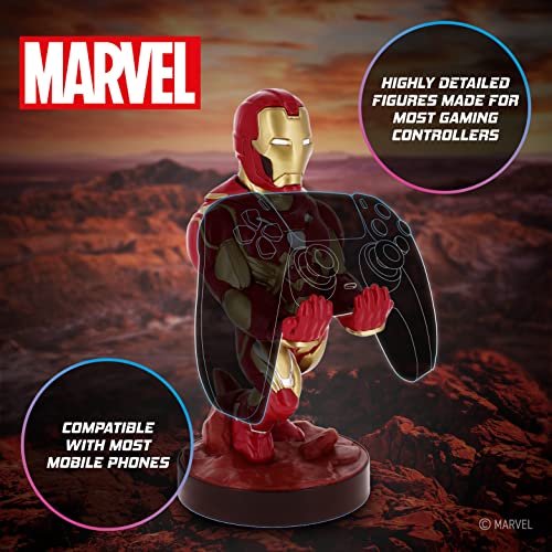 Cable Guys - Marvel Avengers Iron Man Gaming Accessories Holder & Phone Holder for Most Controller (Xbox, Play Station, Nintendo Switch) & Phone