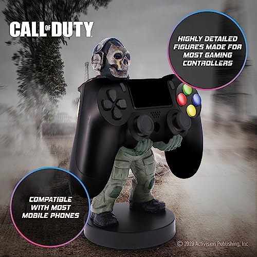 Cable Guys - Call of Duty Warzone Ghost Gaming Accessories Holder & Phone Holder for Most Controller (Xbox, Play Station, Nintendo Switch) & Phone