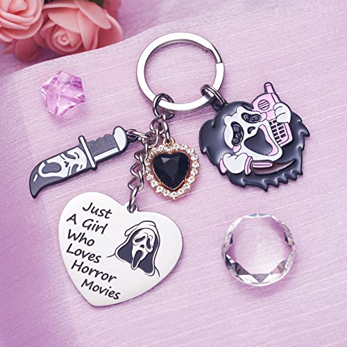 Scream Merchandise Ghostface Keychain Horror Movie Gifts For Teen Girls Daughter Women Birthday Gift Keychains