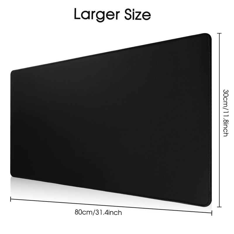 Game Mouse Pad Keyboard Pad for Computer Laptop Waterproof Mat Desk Pad with Anti-slip Rubber Base Large Rectangle Mouse Mat-Black 800x300x2MM