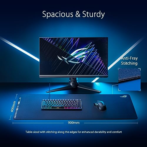 ASUS ROG Hone Ace XXL Gaming Mouse Pad, High-Density Memory Foam Base, Hybrid Cloth Material, 400 x 900 x 3 mm, Esports & FPS Gaming, Black