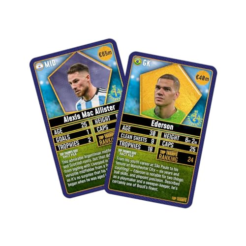 Top Trumps World Football Stars Top 200 Starter Kit Card Game, Play with Lionel Messi, Sadio Mane, Mac Allister, Ederson and Jamal Musiala, educational gift for ages 6 plus