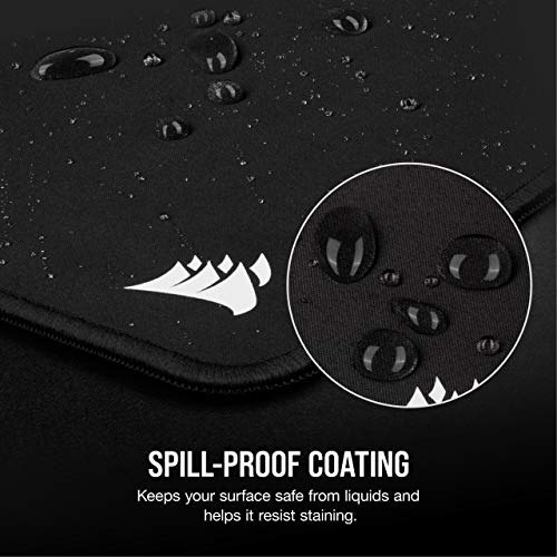 Corsair MM350 PRO Premium Spill-Proof, Stain-Resistant Cloth Gaming Mouse Pad (93 x 40 cm Surface, Micro-Weave Fabric, 4 mm Thick Plush Rubber, Durable Anti-Fray Edges) Extended XL, Black