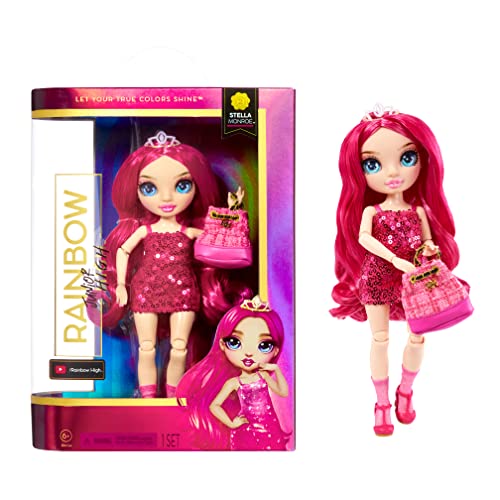 Rainbow High Junior High - STELLA MONROE - 9"/23cm Rainbow Fashion Doll with Outfit and Accessories - Includes Fabric Backpack with Open and Close Feature - Gift & Collectable for Kids Ages 6+