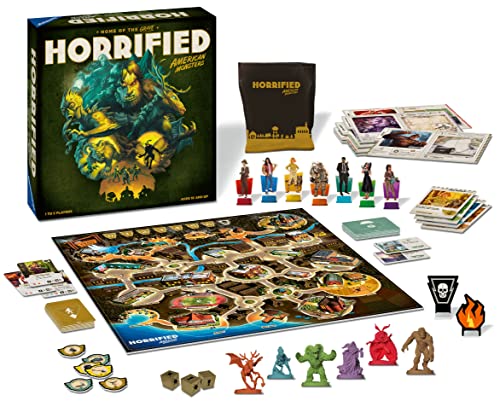 Ravensburger Horrified: American Monsters Strategy Board Game Kids and Adults Age 10 Years Up - 1 to 5 Players, Black