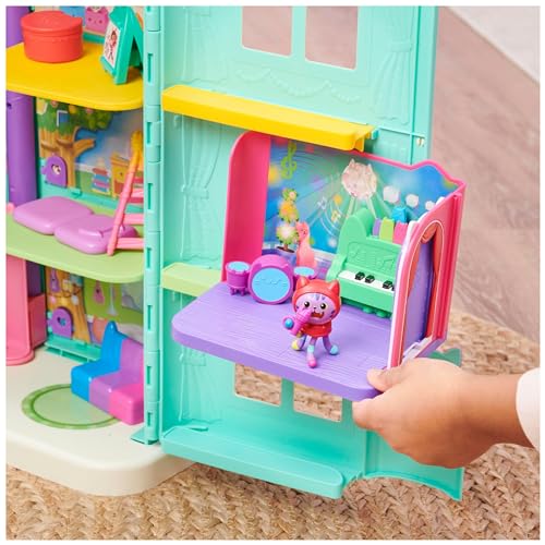 Gabby’s Dollhouse, Groovy Music Room with Daniel James Catnip Figure, 2 Accessories, 2 Furniture Pieces and 2 Deliveries, Kids’ Toys for Ages 3 and above