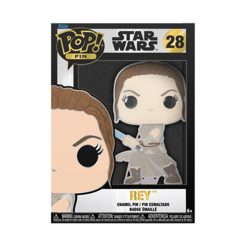 Funko Pop! Large Enamel Pin Star Wars: REY - Rey - Star Wars Enamel Pins - Cute Collectable Novelty Brooch - for Backpacks & Bags - Gift Idea - Official Merchandise - Movies Fans