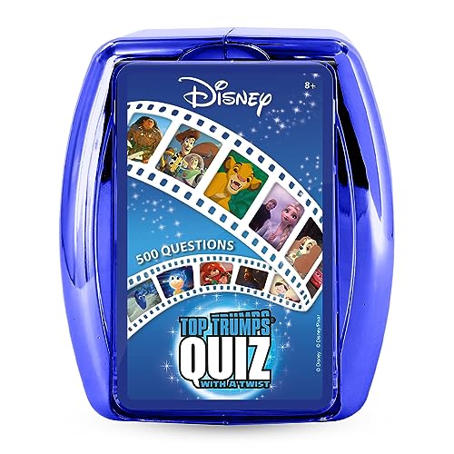 Top Trumps Disney Classic Quiz Game, 500 questions to test your knowledge and memory on Frozen, Bambi, Encanto and Ralph breaks the Internet, educational gift for ages 6 plus