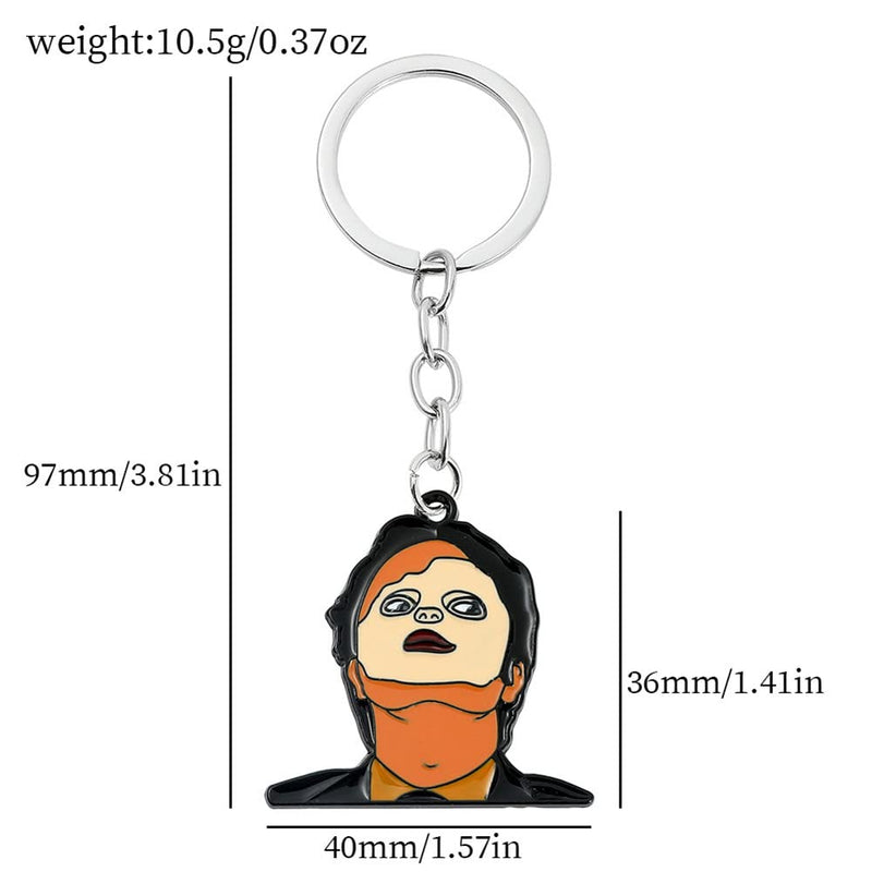 VNEWSCHI Dwight Keychain The Office Show Keyring Mask Keychain Holder Wallet Backpack Pendant DIY Accessories Funny Character Key Chains Men Women Jewelry Gift