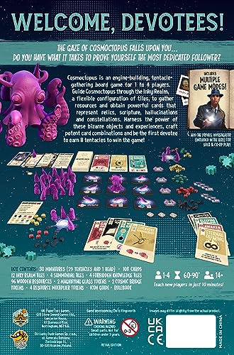 LUCKY DUCK GAMES - Cosmoctopus | Board Game | English Version| Engine-Building Strategy Game | Fun Family Game for Kids and Adults | 1-4 Players | Ages 14+ | 60-90 Minutes