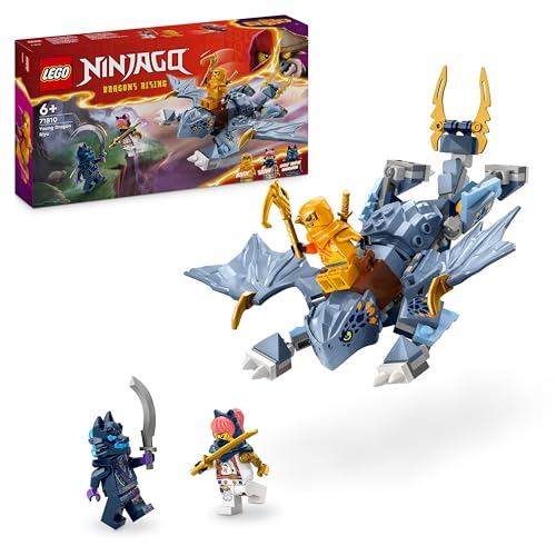 LEGO NINJAGO Young Dragon Riyu Toy, Dragons Rising Playset for 6 Plus Year Old Boys, Girls & Kids, Includes 3 Ninja Character Minifigures with Sword Accessories for Independent Play, Gift Idea 71810