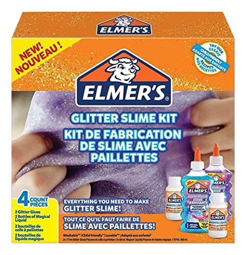 Elmer’s Glitter Slime Kit | with Purple & Blue Glitter Glue plus 2 Bottles of Magical Liquid Slime Activator | 4 Count