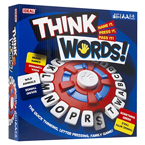 IDEAL | Think Words: The quick thinking, letter pressing game! | Family Games | For 2-8 Players | Ages 8+