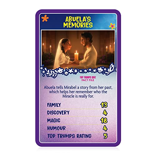 Top Trumps Disney’s Encanto Specials Card Game, play with 30 of your favourite moments with the Madrigal family, Casita Star, Antonio, Bruno and Luisa, educational gift and toy for ages 8 plus