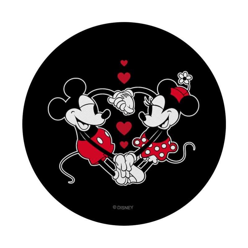 Disney Mickey and Minnie Love Gaze Hearts Black PopSockets Swappable PopGrip