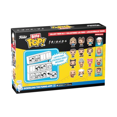 Funko Bitty POP! Friends and A Surprise Mystery Mini Figure - 0.9 Inch (2.2 Cm) Collectable - Stackable Display Shelf Included - Gift Idea - Party Bags Stocking - Cake Topper - Tiny Collectable