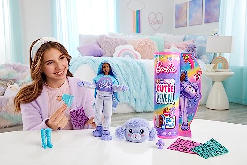 Barbie Cutie Reveal Doll & Accessories, Poodle Plush Costume & 10 Surprises Including Color Change, “Star” Cozy Cute Tees, HKR05