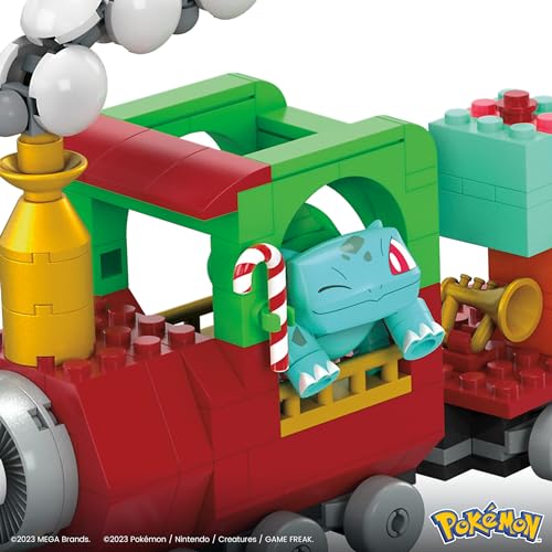 MEGA Pokémon Action Figure Building Toys, Holiday Train with 373 Pieces, 4 Poseable Characters, Gift Idea for Kids, HHP69