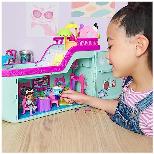 Gabby’s Dollhouse, Gabby Cat Friend Ship, Cruise Ship Toy with 2 Toy Figures, Surprise Toys and Dollhouse Accessories, Kids’ Toys for Girls and Boys 3+