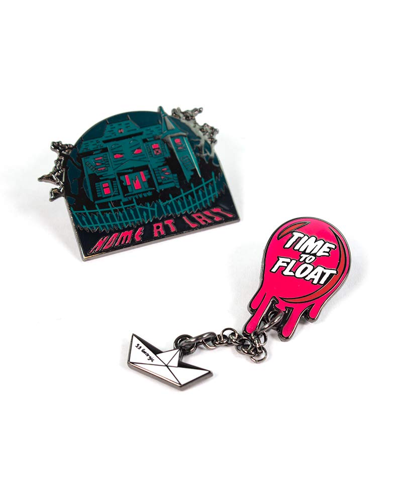 Numskull Pin Kings Official IT Time to Float Collectible Metal Enamel Pin Badges - Set of Two Enamel Pins on a Backing Card,One Size,5056280422761
