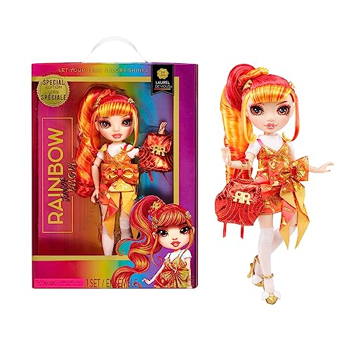 Rainbow Junior High Special Edition - LAUREL DE-VIOUS - 9"/22.86cm Red and Orange Posable Fashion Doll with Accessories and Open/Close Soft Backpack - Great Toy Gift for Kids Ages 4-12