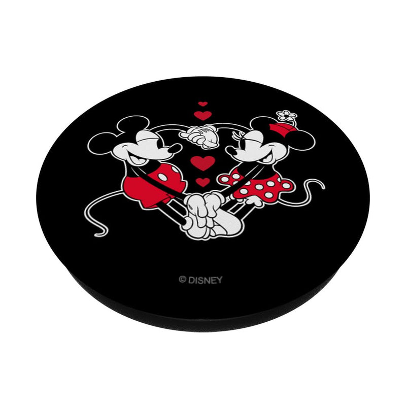 Disney Mickey and Minnie Love Gaze Hearts Black PopSockets Swappable PopGrip