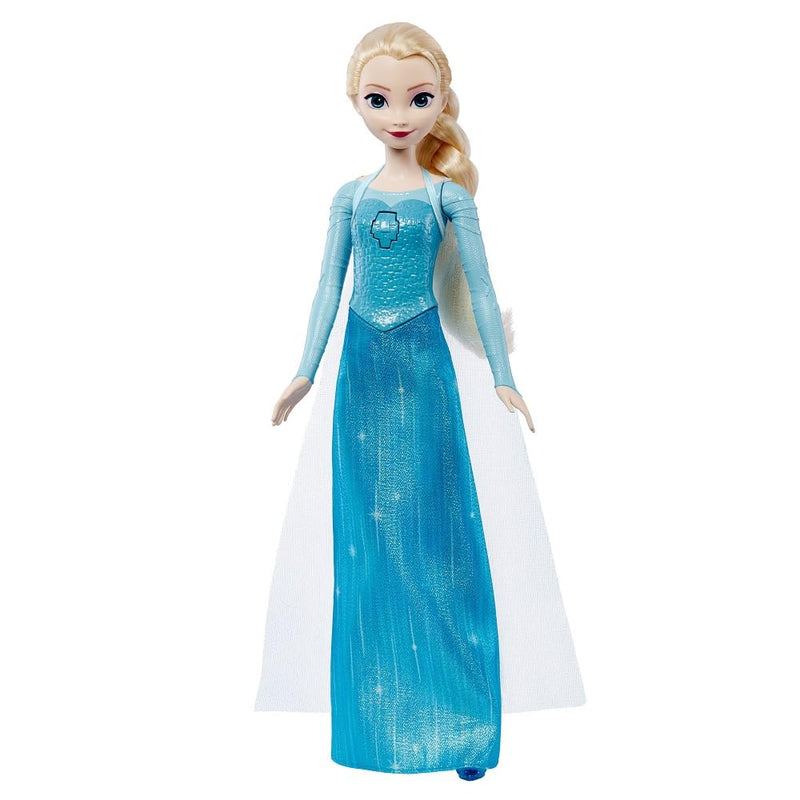 Mattel Disney Frozen Singing Elsa Doll, Frozen Elsa in Signature Clothing, Poseable Doll with Button that Sings "Let It Go" Song, Toys for Ages 3 and Up, English Version, HLW55