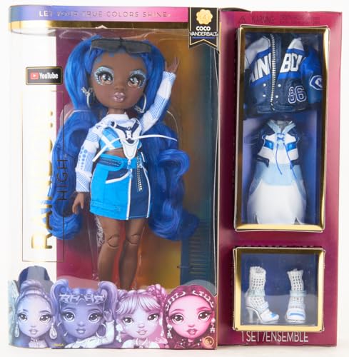 Rainbow High 578321 Coco Vanderbalt, Fashion Doll Includes 2 Mix and Match Designer Outfits with Accessories, Cobalt Blue, For Kids 6-12 Years Old and Collectors