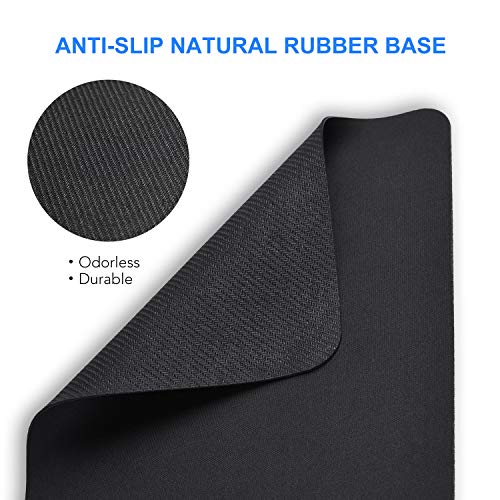 cimetech Comfortable Mouse Pad Superfine Fiber Desktop Mouse Pad Mouse Pad 23 x 18 cm Ultra Thin Improves Speed and Precision, Non-Slip Rubber Base, Textured Wear Resistant - Black