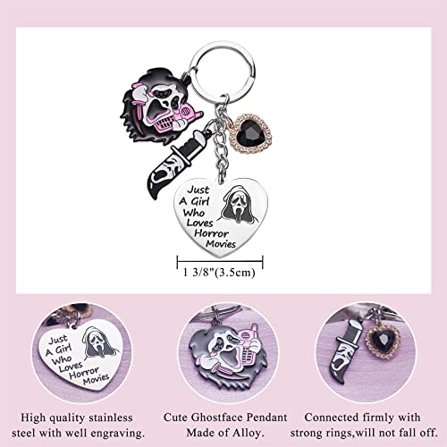 Scream Merchandise Ghostface Keychain Horror Movie Gifts For Teen Girls Daughter Women Birthday Gift Keychains