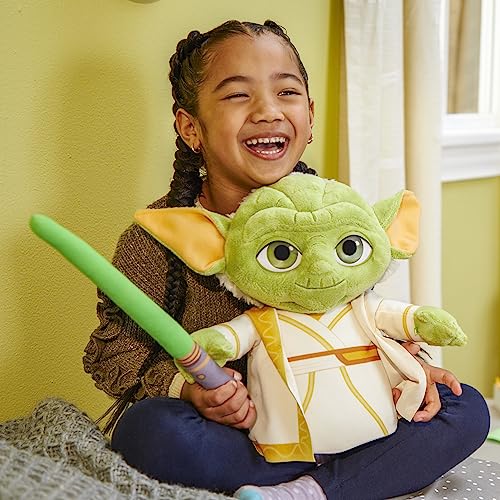 STAR WARS Young Jedi Adventures Master Yoda Plush, Plush, Toys, Preschool Toys for 3 Year Old Boys & Girls