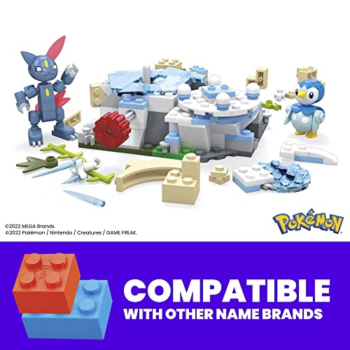 MEGA Pokémon Action Figure Building Toys, Piplup and Sneasel's Snow Day with 171 Pieces and Motion, 2 Poseable Characters, for Kids, HKT20