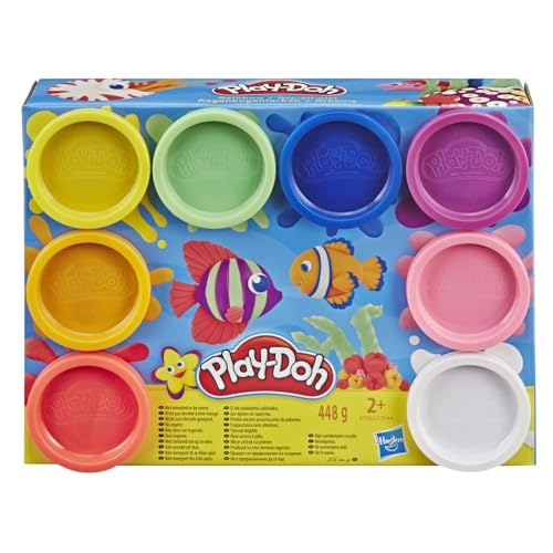 Play-Doh 8 Pack Rainbow Non-Toxic Modeling Compound with 8 Colours, Multicolor, 216 x 57 x 162 millimeters