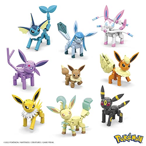 MEGA Pokémon Building Toys Set Every Eevee Evolution with 470 Pieces, 9 Poseable Characters, for Kids, GFV85