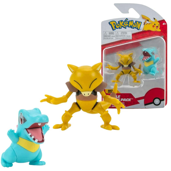 Pokemon Toy Figure - 5-8 cm Abra & Totodile - Pokemon Pack Figures - New Wave 2022 - Official Licensed Pokemon Toy