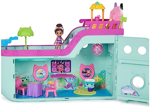 Gabby’s Dollhouse, Gabby Cat Friend Ship, Cruise Ship Toy with 2 Toy Figures, Surprise Toys and Dollhouse Accessories, Kids’ Toys for Girls and Boys 3+