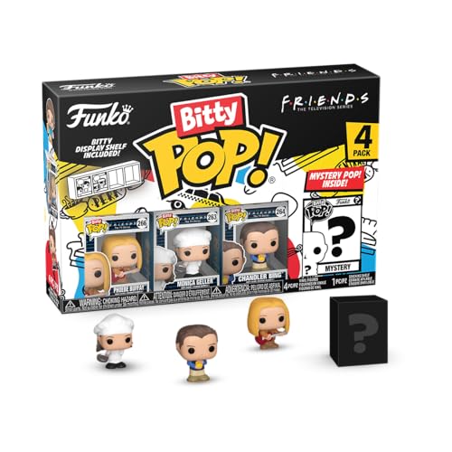 Funko Bitty POP! Friends and A Surprise Mystery Mini Figure - 0.9 Inch (2.2 Cm) Collectable - Stackable Display Shelf Included - Gift Idea - Party Bags Stocking - Cake Topper - Tiny Collectable