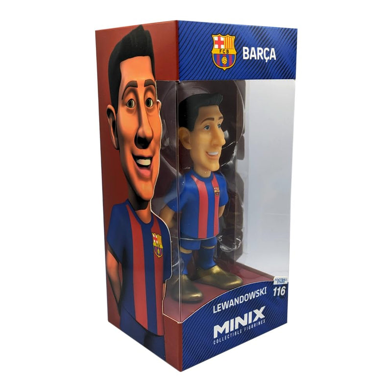 MINIX Bandai FC Barcelona Lewandowski Model | Collectable Lewandowski Figure In Barcelona Shirt | Bandai Football Toys Range | Collect Your Favourite Football Figures And Teams