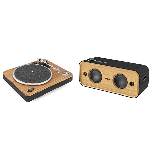 Bundle House of Marley Stir It Up Wireless Bluetooth Turntable & Get Together 2 XL Bluetooth portable wireless Speaker, Bluetooth 5.0 Technology, Sustainably Crafted, Recycled Materials