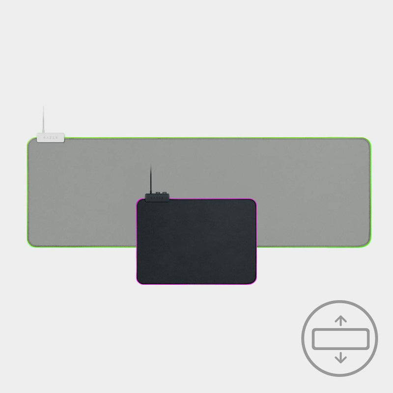 Razer Goliathus Extended Chroma - Soft Extended Gaming Mouse Mat with Razer Chroma RGB Lighting (Cable Holder, Fabric Surface, Quilted Edge, Optimized for all Mice) Mercury