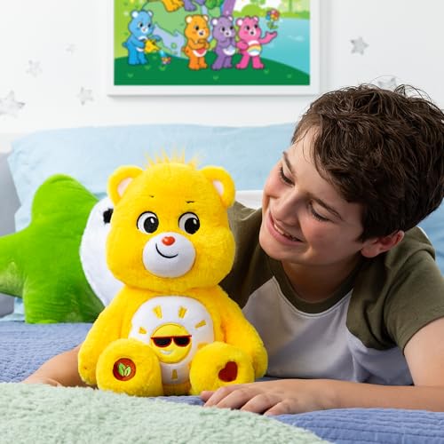 Care Bears | Funshine Bear 35cm Medium Plush | Collectable Cute Plush Toy, Cuddly Toys for Children, Soft Toys for Girls and Boys, Cute Teddies Suitable for Girls and Boys Ages 4+ | Basic Fun 22087