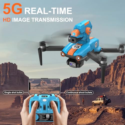 OBEST BB Bullet Drone with Camera Adjustable 1080P, Brushless RC Foldable,Optical Flow Localization, One Click Takeoff/Landing, Headless Mode, Mini Drone for Kids Beginner