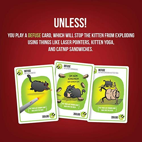 Exploding Kittens Card Game - Original Edition, Fun Family Games for Adults Teens & Kids - Fun Card Games - 15 Min, Ages 7+, 2-5 Players