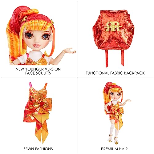 Rainbow Junior High Special Edition - LAUREL DE-VIOUS - 9"/22.86cm Red and Orange Posable Fashion Doll with Accessories and Open/Close Soft Backpack - Great Toy Gift for Kids Ages 4-12