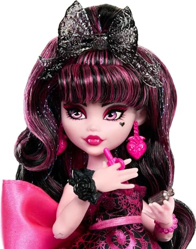 Monster High Draculaura Doll in Monster Ball Party Dress with Themed Accessories Like Chocolate Fountain,Black