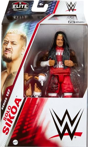 Mattel WWE Elite Action Figure & Accessories, 6-inch Collectible Solo Sikoa with 25 Articulation Points, Life-Like Look & Swappable Hands, HTX36