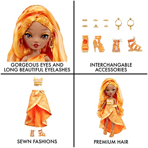 Rainbow High - MEENA FLEUR - Saffron Gold Fashion Doll Includes 2 Mix & Match Designer Outfits with Accessories - For Kids 6-12 Years Old and Collectors